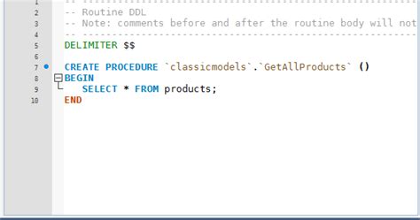 MySQL Workbench Debug Stored Procedure 的图像结果