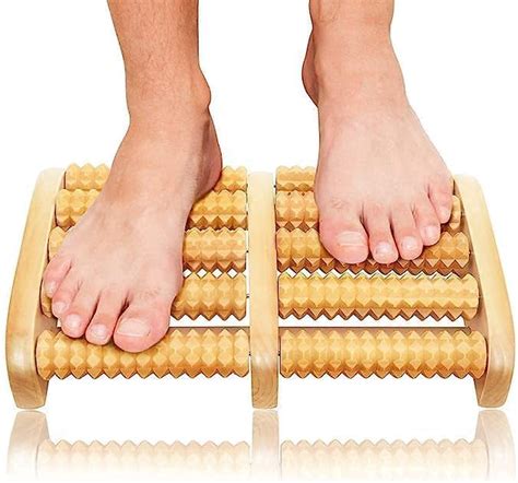 ELEXA Foot Wooden Massager – Handcrafted Reflexology Roller for Pain ...