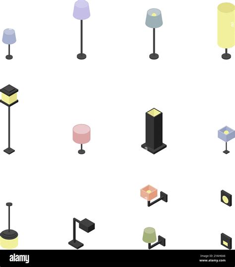 Set of Lamp, Wall lamp, Floor lamp, Table lamp. Variety of luminaire ...