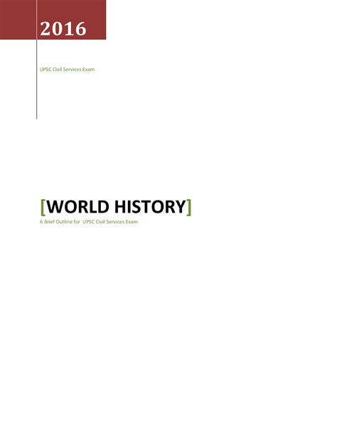 History OF THE World Final - 2016 UPSC Civil Services Exam [WORLD ...