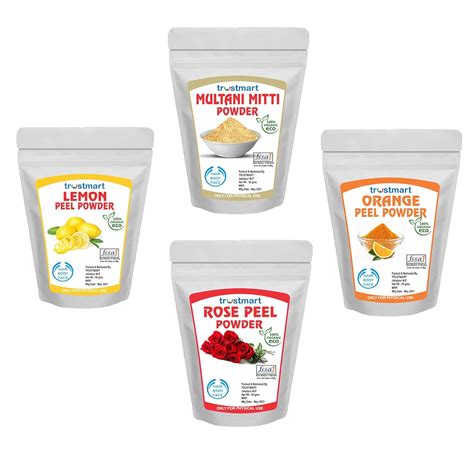 TRUSTMART Powder of Orange Peel,Lemon Peel,Multani Mitti and Rose Peel ...