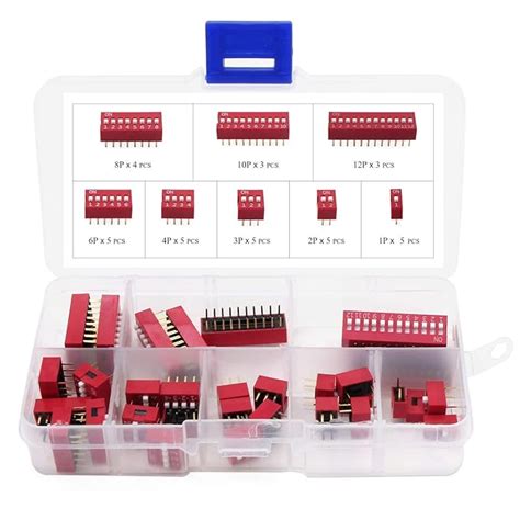 REES52 Double Row Dip Switch Assorted Kit Box Range 1 2 3 4 6 8 10 ...