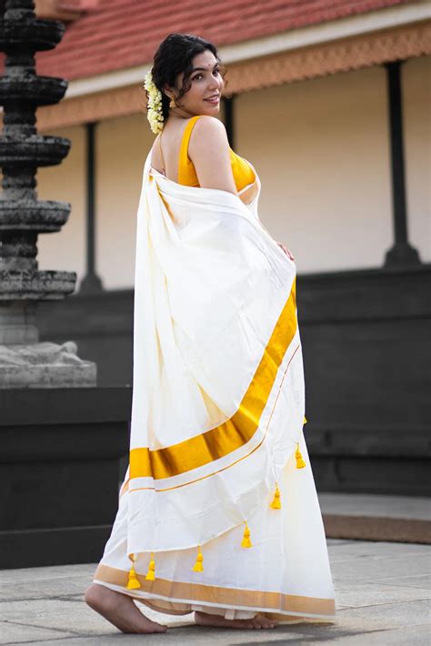 Kerala Cotton Kasavu Saree with Golden Border - I Love Sarees