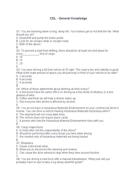 Image result for CDL Knowledge Exam