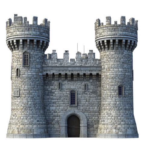 Medieval Castle Stone Towers on transparent background. 59319689 PNG