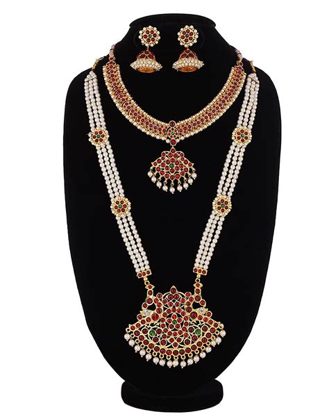 Buy Bharatanatyam Majestic Gold Necklace - Golden Collections