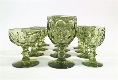 Vintage Green Glassware Set / Provincial Verde Green by