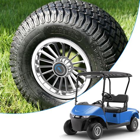 TakeLook - 8 inch Golf Cart Wheel Covers Gloss Chromed/Matte Black,Top ...