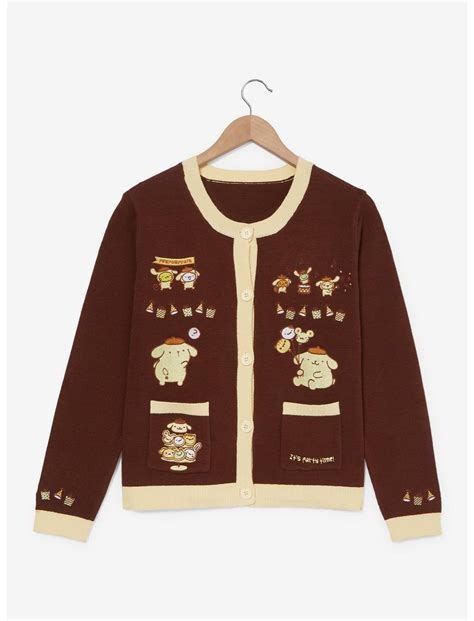 Sanrio Pompompurin Party Embroidered Women's Cardigan - BoxLunch ...