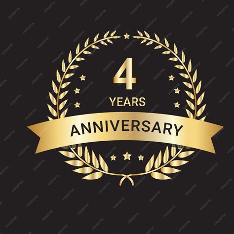 Premium Vector | 4th years anniversary logo design, 4 years anniversary