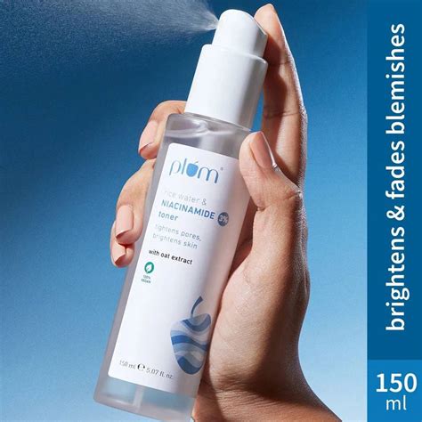 Plum 3% Niacinamide & Rice Water Alcohol-Free Toner, Tightens Pores ...