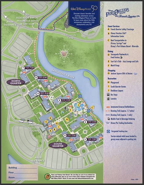 Disney's Port Orleans French Quarter Map