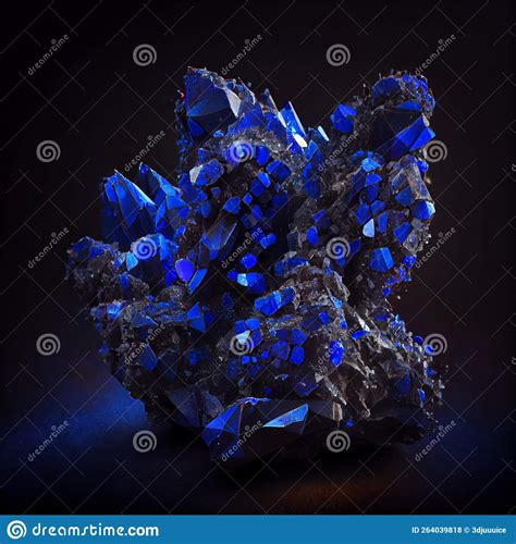 Blue Crystal Lapis Lazuli Gem Isolated on Black Background. Stock ...