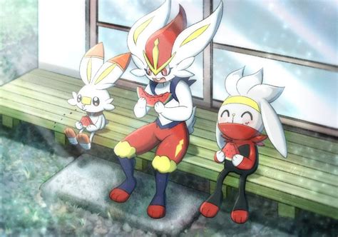 scorbunny, cinderace, and raboot (pokemon) drawn by tem_(mimoteurur013 ...