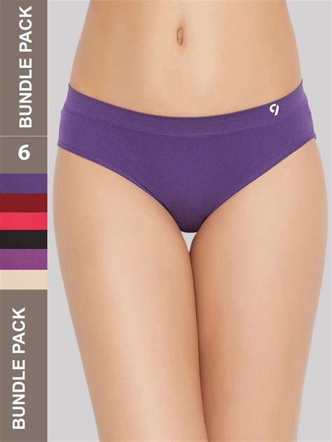 Women Multi Colour Seamless Mid Waist Bikini Pack Of 6 – C9 Airwear