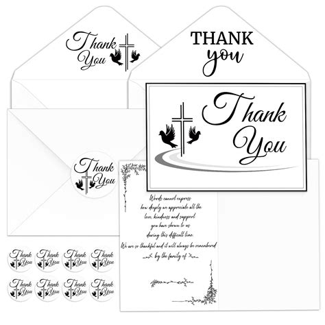 50 Pack Bereavement Thank You Cards Funeral Thank You Cards ...