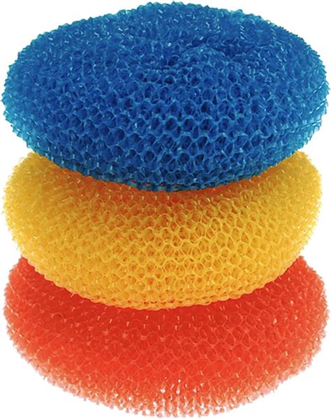 Amazon.com: SCRUBIT 18 Round Nylon Dish Scrubber Scouring Pads, 3 Packs ...