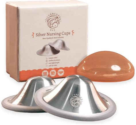 Amazon.com : Nurse & Nourish [4 Cups] Silver Nursing Cups to Soothe Sore or Cracked Nipples ...