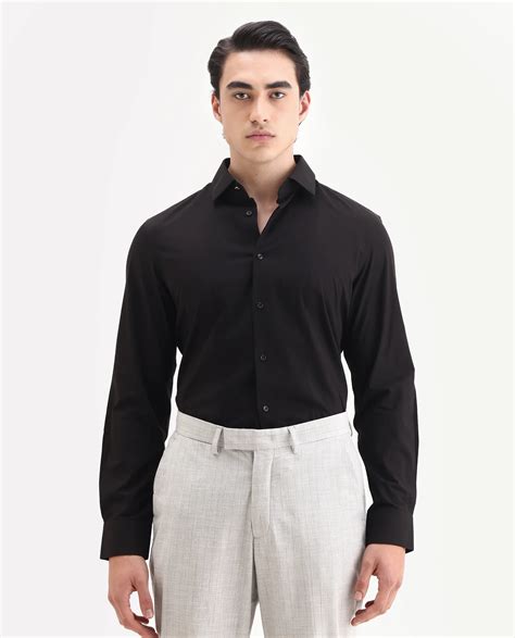 Rare Rabbit Men's Pedron-25 Black Cotton Spread Collar Regular Fit Jac