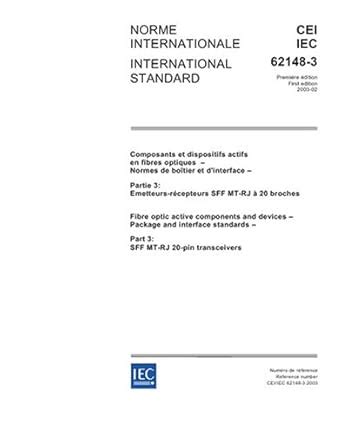 IEC 62148-3 Ed. 1.0 b:2003, Fibre optic active components and devices ...