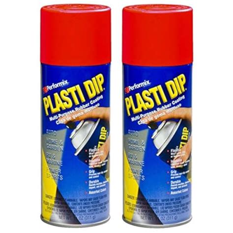 2 PACK PLASTI DIP Mulit-Purpose Rubber Coating Spray RED 11oz Aerosol ...