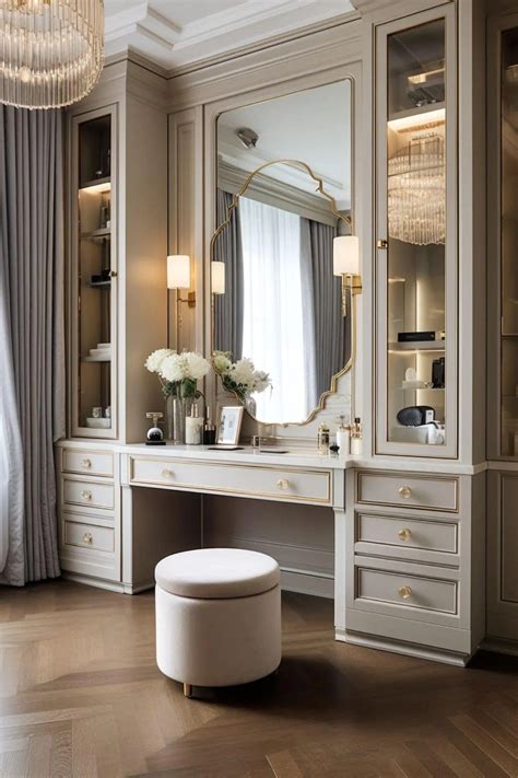 Classic Bedroom: Elegant Built-In Dressing Table Ideas