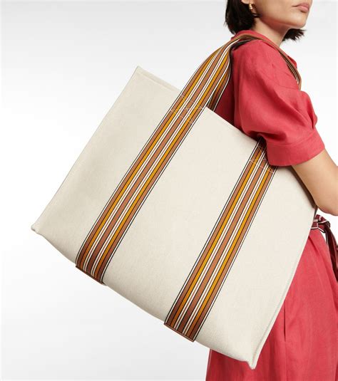Loro Piana - The Suitcase Stripe Medium canvas tote bag Loro Piana