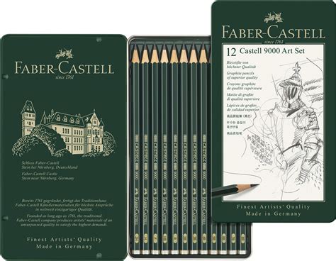 Buy Faber-Castell 9000 Graphite Sketch Pencil Sets Art 8B - 2H set of ...