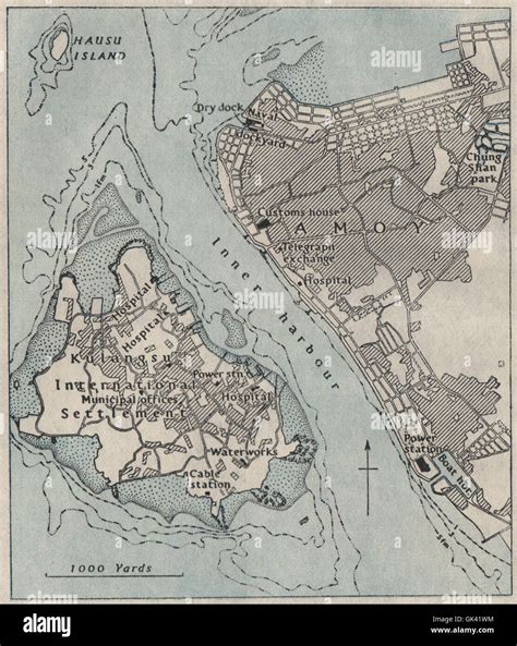 Amoy (XIAMEN). China. WW2 ROYAL NAVY INTELLIGENCE MAP, 1945 Stock Photo ...