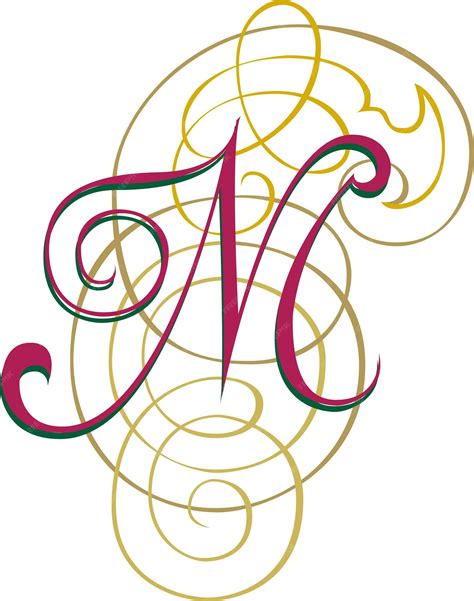 Premium Vector | Capital letter m monogram. the fancy floral initial alphabet letters. vintage ...