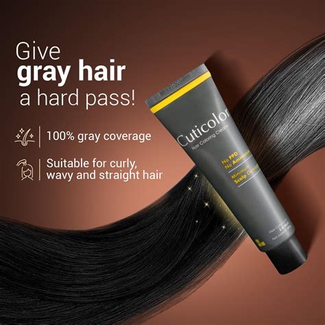 Cuticolor Permanent Hair Color Cream for Sensitive Skin - Black (60g ...