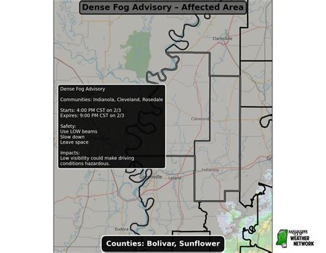 🚨 Dense Fog Advisory for... - Mississippi Weather Network | Facebook