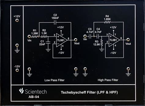 AB54 - Tschebyscheff Filter (LPF and HPF) Experiment Board and Trainer ...