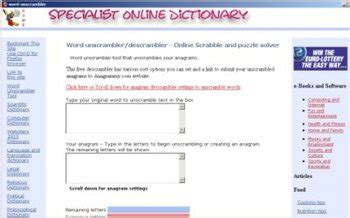 Word unscrambler Software, help you unscramble words and letters in ...