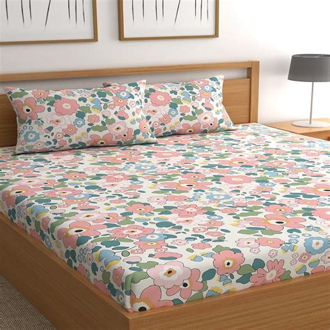 Same Pink Beauty Elastic Fitted Cotton Blend King Bedsheet – Srijee Decors