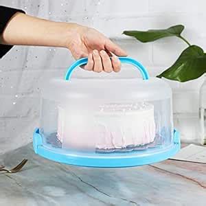 Buy Cake Caddy, 10Inch Portable Round Cake Carriers Locking Cake Caddy ...