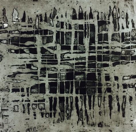 "Untitled 2": Steel Grey Printmaking (20x20) by Megha Madan – ArtZolo.com