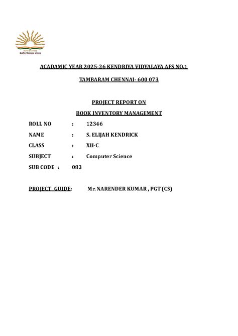 Hospital Management System Project Report (CBSE Class 12) - Studocu