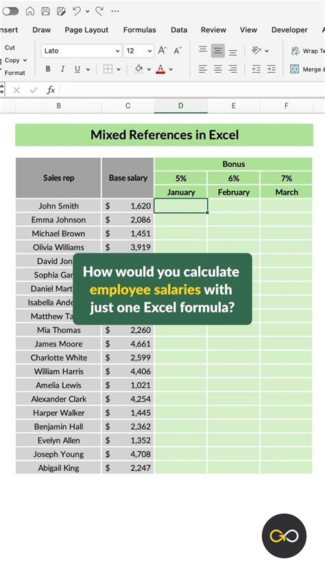Mixed Reference Excel