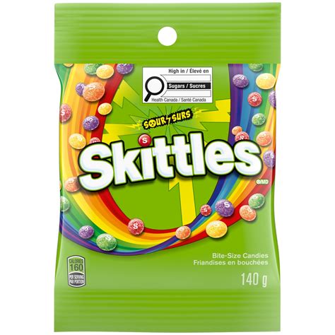SKITTLES, Sour Chewy Candy, Bag, 140g, SKITTLES SOUR PEG - Walmart.ca