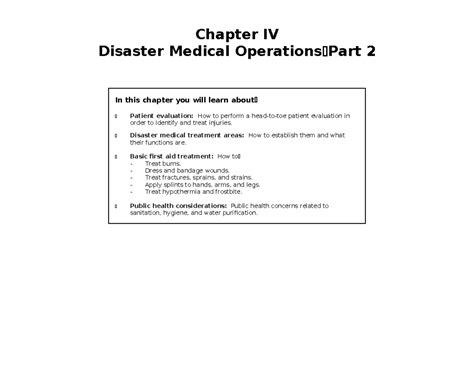 CERT PH Chapter 4: Disaster Medical Operations - Patient Evaluation ...