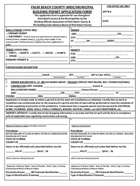 Universal County Wide Municipal Building Permit Application Form - Fill ...