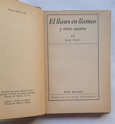 El Llano en Llamas y otros cuentos by Rulfo, Juan (1917-1986): Muy bien ...