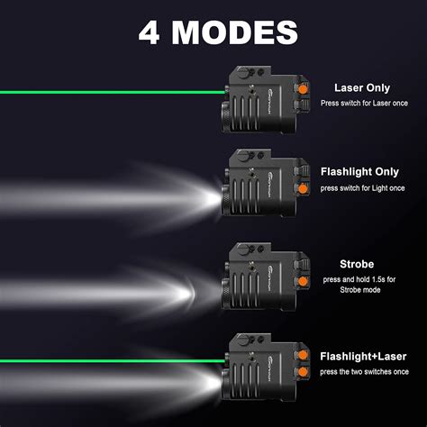 Buy CRONHAWK Pistol Laser Flashlight Combo 650 Lumen Rechargeable ...