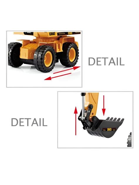 XtremeBuilder X100 Remote Control RC Excavator JCB Truck Toy with LED ...