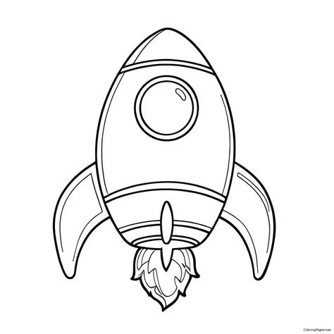 Rocket Coloring Ship Pages Kids Space Drawing Simple Rocketship Outline ...