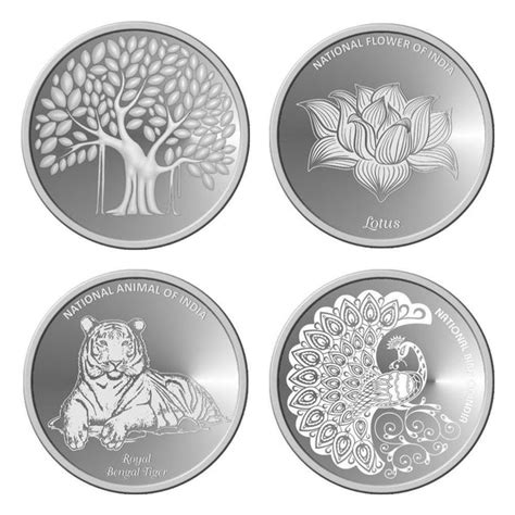 National Symbols of India Silver Coins 999 | Omkar Mint – HM Sarafa ...
