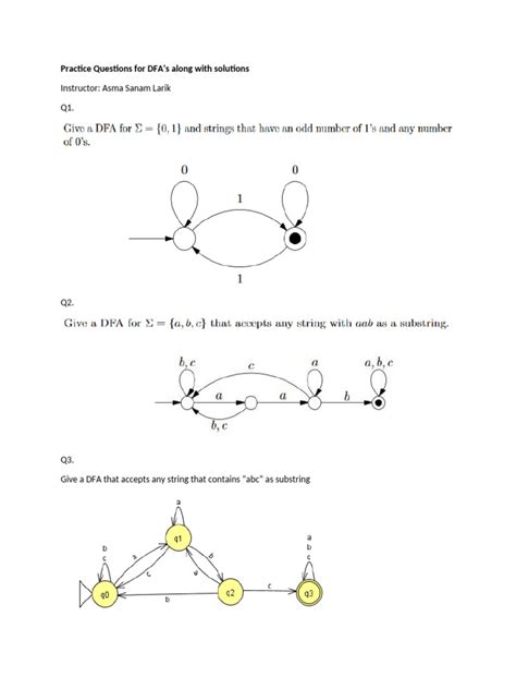 Image result for DFA Examples and Solutions