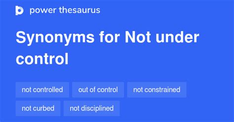 NOT UNDER CONTROL Synonyms: 42 Similar Words & Phrases