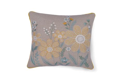 Amber Petals Embroidered Cushion Cover ( Set of 2 ) – Belihode